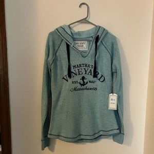 BayBrand New Sweatshirt aqua color hooded Size S